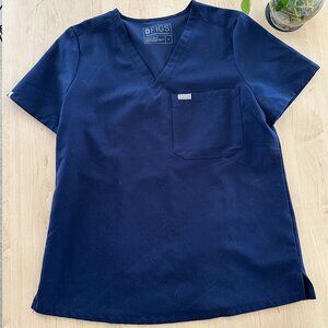 Figs Catarina 1 Pocket Scrub Top Medium Navy Women's EUC